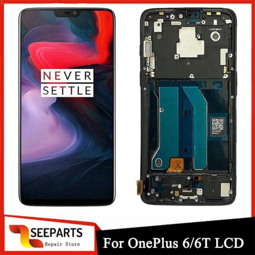 TFT For Oneplus 6T LCD Display Touch Screen Digitizer Assembly 1+6 6T Screen 6.28"For Oneplus 6 LCD screen Replacement