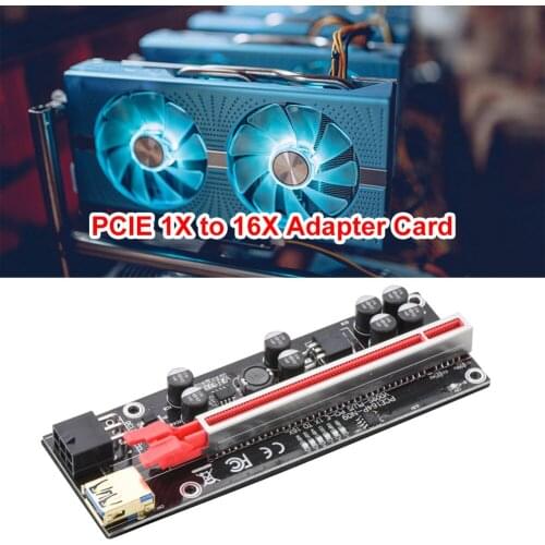 USB3.0 PCIE Riser Card PCI Express 1X to 16X Extender PCIe Riser Adapter Card SATA 15Pin to 6Pin Power Cable for Graphics Card