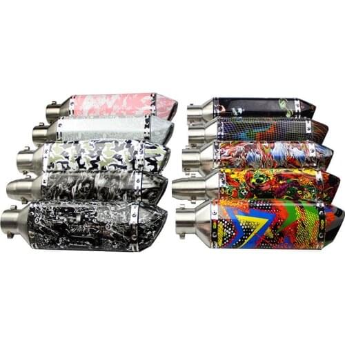 51mm Universal Motorcycle Exhaust Tail Pipe With Silencer 370mm Stainless Steel Exhaust System For ATV Street Bike