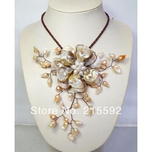 Party Jewelry!Shell Flowers NecklaceNew Fashion Wedding Jewelry, Birthday Necklace, Best Selling Free Shipping SP021