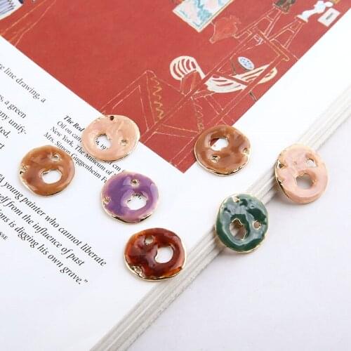 10pcs Korean Style Women Vintage Alloy Drop Oil Irregular Round Pendant Statement Earrings Material Diy Jewelry Accessories