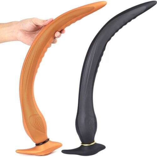 Eel Liquid Silicone Super Long Anal Plug Dildo Massage Stimulate Anus and Vagina Anal Dilator Anal Sex Toys for Adults
