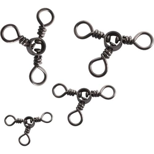 25Pcs/Pack Terminal Tackle Three 3 Way Trigeminal Swivels Connector Swivel Hook Carp Fishing Tackle Accessories