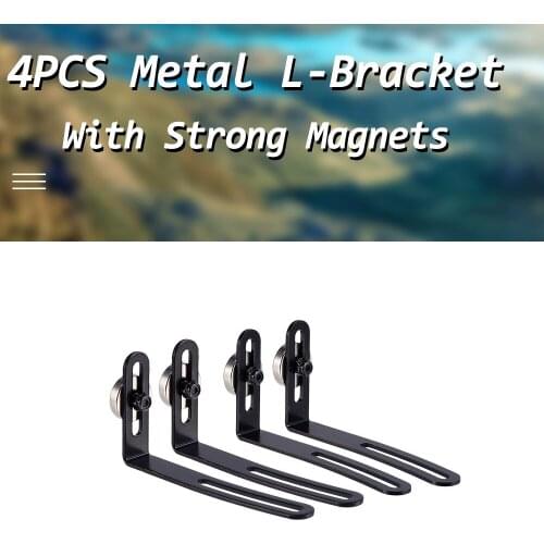 4PCS Metal L-Bracket with Magnet RC Car Shell Body Mount for 1:10 Axial SCX10 90046 D90 RC Crawler Car Accessories