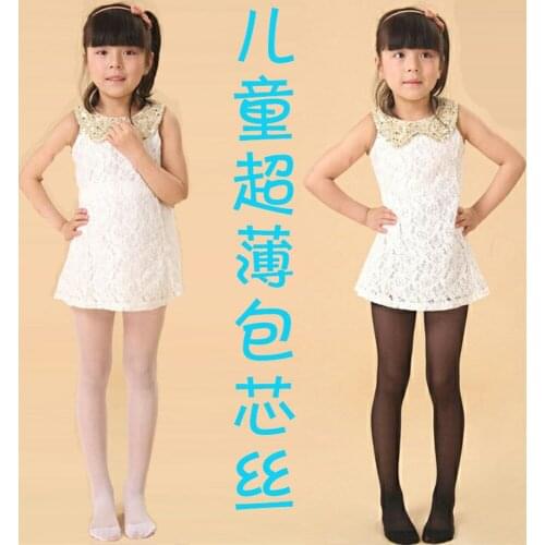 80-135cm Baby baby pantynose Summer thin silk stockings baby childrens candy colors silk stockings baby dance white 5pcs