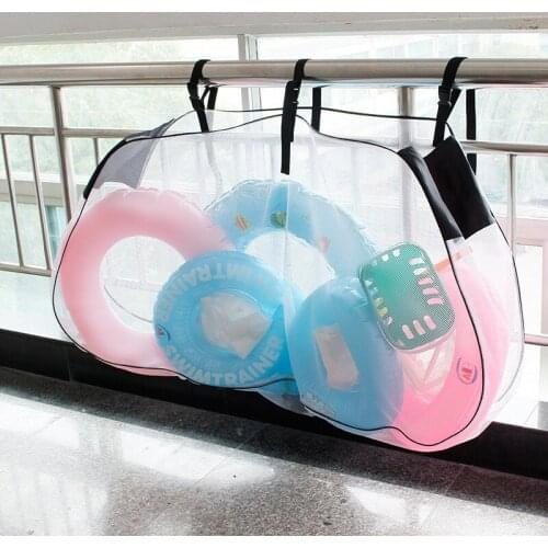 57 Inch Super Large Inflatable Toys Storage Hanging Bag Organizer Swimming Pool Accessories Big Swim Ring Net Bags Hang On Fence