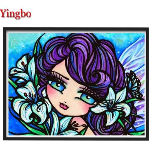 5d Diamond Embroidery Big Eyes Girl Lily Fairy 3d Diamond painting Cross Stitch Mosaic Painting Rhinestones Home Accessories art