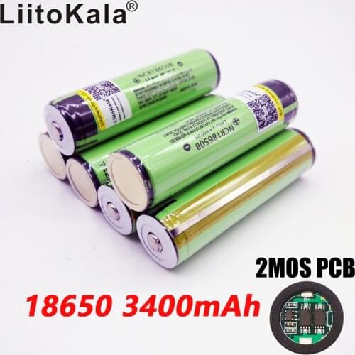 6PCS/lot New Protected Original Rechargeable battery 18650 NCR18650B 3400mah with PCB 3.7V