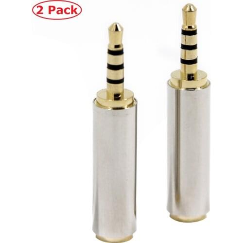 Ancable 2-Pack 3.5mm 1/8" Jack to 2.5mm TRRS Male Plug Adapter Converter for Connecting Sennheiser Audio-Technica Headphones