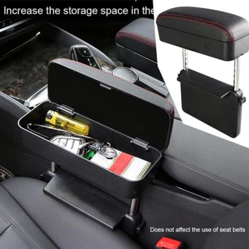 PU leather Car Storage Armrest Box Car Seat Armrest Box Waterproof black Durable Auto Center Console Pad Cover Protector