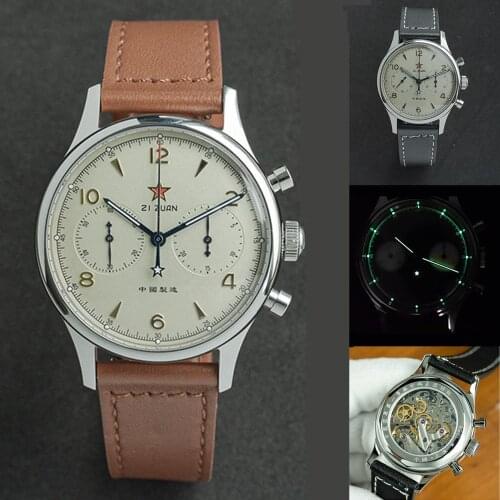 Fashion Pilot Mens Mechanical Watch Luminous Chronograph Men Sapphire Clock Seagull ST1901 Sports Male Military Sports Watches