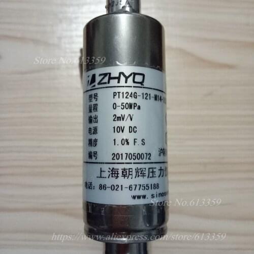 ZHYQ PT124G-121 Melt Pressure Transducer High Temperature Pressure Sensors for Plastic Extruder 0-50Mpa Output 2 mV/V