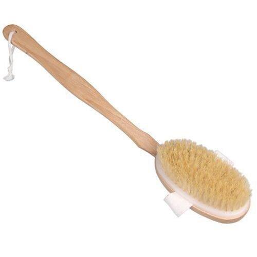 Wooden Handle Body Bath Shower Back Brush Scrubber Skin Cleaning Tool Skin Massager