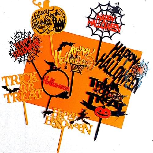 Cupcake Toppers Halloween Cupcake Picks for Halloween Party Decoration Supplies Cake Topper Fruit Picks Cake Insert Cards