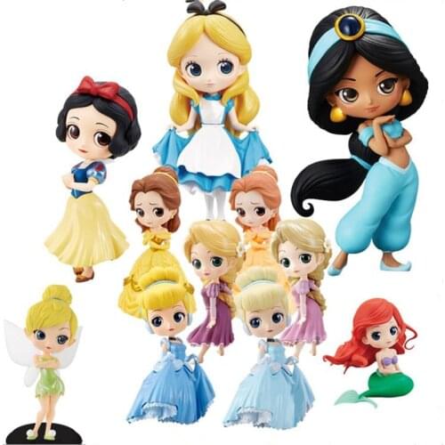 11cm Q Posket Princess Figure Toys huamulan Alice Princess Action Figure Model Collection PVC Toys Cake Topper Cake decoration