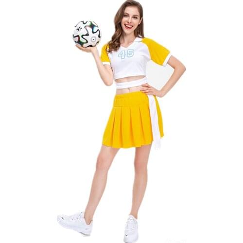 New Football Baby Cheerleading Costume High School Girl Glee Style Cheerleader Fancy Clothing Top and Skirt