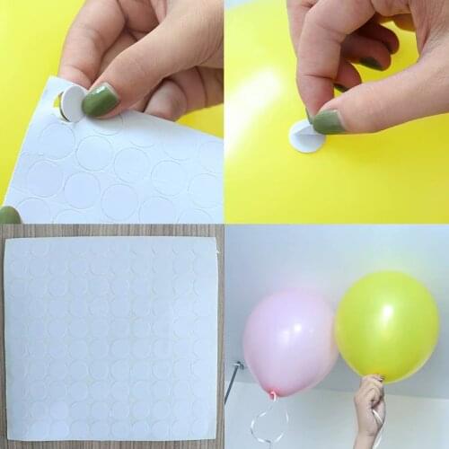 Hot 100 Points Balloon Attachment Glue Dot Attach Balloons to Ceiling or Wall Balloon Stickers Birthday Party Wedding Decoration