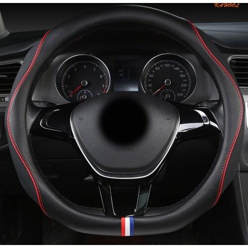 KAHOOL Leather Car Steering Wheel Cover For Mitsubishi ASX Outlander Lancer Pajero L200 Mirage Triton Attrage