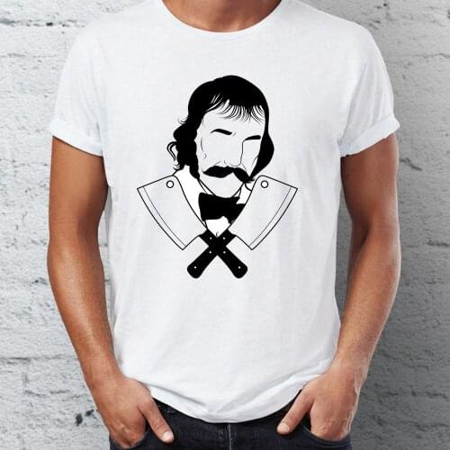 Summer Mens t-shirt Bill The Butcher Gangs Of New York Black And White Artsy Tshirt Short Sleeve Tees Tops Harajuku Streetwear