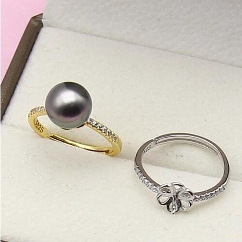 Fashion Pearl Ring Mountings, Ring Findings, Ring Jewelry Parts Fittings Charm Accessories Silver Jewellery