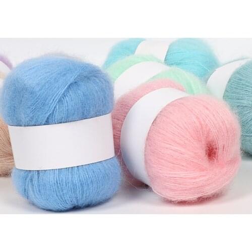 Soft Fine Wool Crochet Yarn Practical Angola Mohair Yarn For Knitting Scarf Shawl Clothing Hat Delicate Smooth Wool Yarn