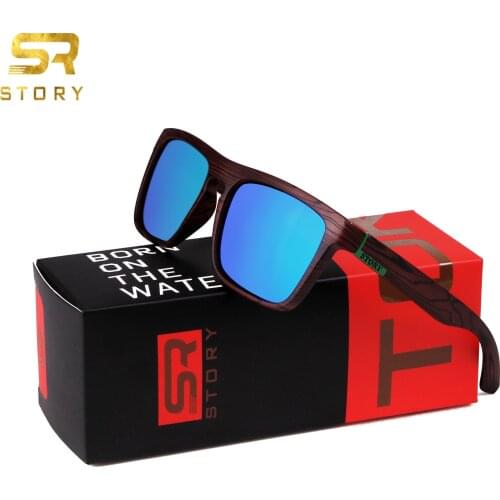 STORY Fashion Square Polarized Sunglasses Man/Women Designer Luxury Sun Glasses Male Female Classic Vintage Imitation Wood Grain