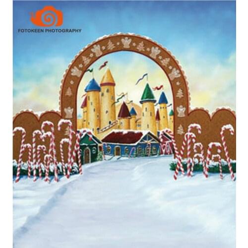 Wholesale10X20ft Hand painted Muslin photo studio backdrops,christmas photographic background,fantasy castle newborn backdropK29