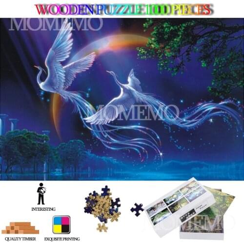 Flying Birds Puzzle 1000 Pieces Fine Wooden Jigsaw Puzzles for Adults Kids High Definition DIY Assembly Wooden Puzzles Games Toy