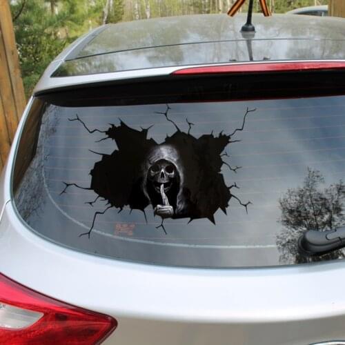 Christmas New Year Funny Gift Scary Skull Decals Sticker For Cars Waterproof Bone Skeleton Window Bumper Home Door Wall Sticker