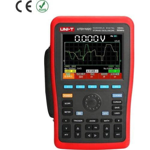 UNI-T UTD1025DL/UTD1050DL 3.5" Scopemeter Handheld Digital Color LCD Storage 25/50MHz Mini USB Oscilloscopes 2CH Scope meter
