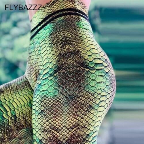 Sexy Golden Women Fitness Yoga Pants Slim High Waist Sports Leggings Gym Elastic Printed Long Tights for Running Tummy Control