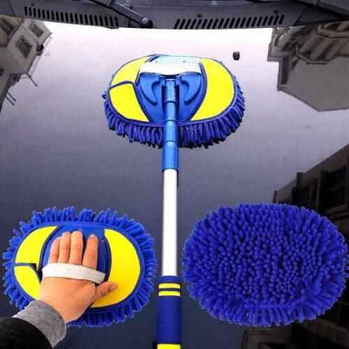 Wonderlife Car Cleaning Brush Telescoping Long Handle Auto Accessories Car Wash Brush Cleaning Mop 110CM Chenille Broom Car