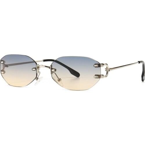 Fashion Vintage Square Sunglasses Women Men 2021 New Luxury Brand Designer Travel Rimless Small Sun Glasses UV400 Metal Shades