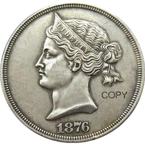 USA 1876 $1 Sailor Head Dollar Silver Plated Copy Coin
