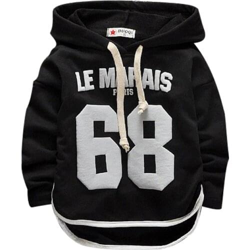 Spring Autumn Childrens Boys Sweatshirt Cotton Letter Hooded Sweater Kids Boys T-shirt For Kids Korean Version of Hooded Sweater