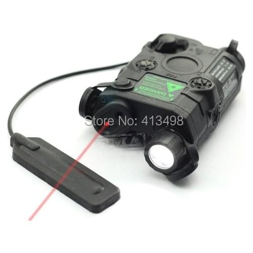 Tactical Flashlight Red Laser and Led Torch Black PEQ/15 free shipping