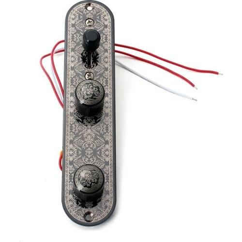 Tele Electric Guitar Zinc Alloy Wired Control Plate With 3-Way Switch Knob Replacement Spare Parts