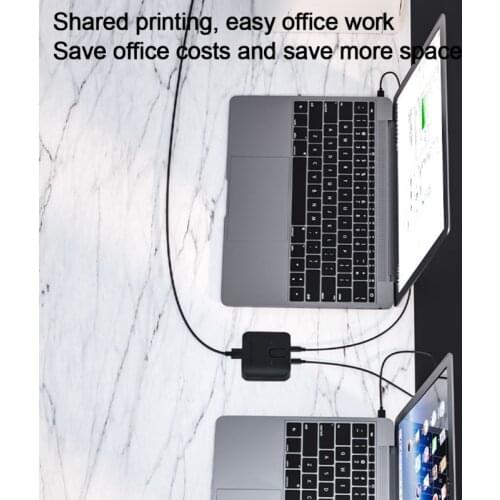 USB Manual Print Sharing Switcher Two Computers Share 1 USB Switch Selector for Keyboard Mouse USB Flash Drive Printer