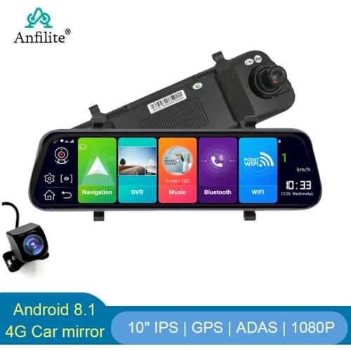 10 "4G Dash Cam Car Rearview Mirror Parking monitoring ADAS Android 8.1 1080P HD Auto Recorder Bluetooth GPS Navigation Car DVR