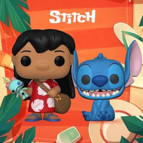 Disney Smiling Stitch #1045 Lilo with Scrump #1043 Vinyl Action Figure Dolls Toys Stitch Model Toys Gifts for Children