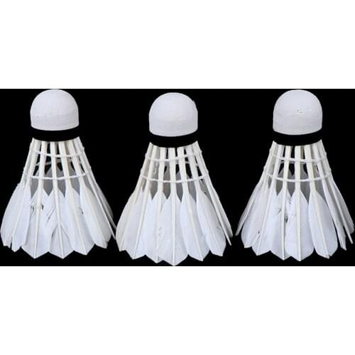 Badminton Shuttlecock White Goose Board Feather Flying Stability Durable Shuttlecock Ball 3Pcs Barrel