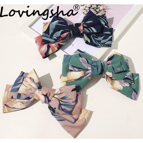LOVINGSHA Women Hair Bow Ties Hair Clips Bowknot Butterfly Bow Hairgrips Girl Hair Accessories for Ladies FC220