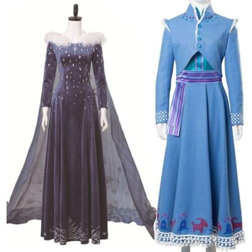 Anna Elsa 2 Christmas Dress Cosplay Costume Women Halloween Party Princess Dresses