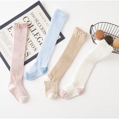10pair/lot Kids Baby Anti-mosquito Breathable Mesh Thin Cotton Socking All Season Toddles Soft Knee Long Tube Newborn Sockings