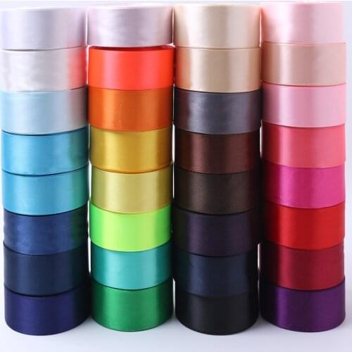 22Meters/Lots 38mm Silk Satin Ribbons Christmas Wedding Decoration Birthday Gift Box Wrapping DIY Crafts Roses Artificial Flower