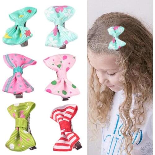 5pcs/set Baby Colorful Mini Hair Clip Dot Printed Baby Bow Hair Clip Newborn Decoration Hair Pin Kids Hair Accessories