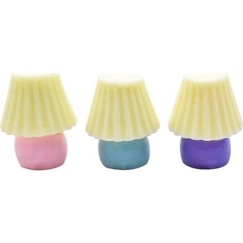 5Pcs Table Lamp Decoration Fine Workmanship Fridge Magnet Resin DIY Dollhouse Desk Lamp for Stationery Box