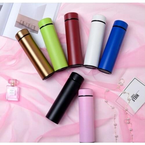 500ml Stainless steel vacuum insulated cup business men straight stainless steel vacuum cup frosted glass