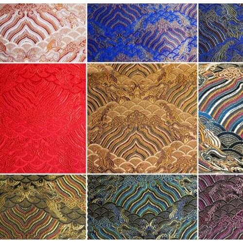 500cm*75cm wholesale River cliff sea grain Antique synthetic silk brocade cloth dress fabric furniture cushions dress fabric