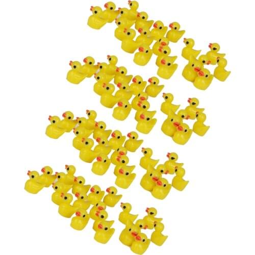 80X Miniature Yellow Duck Figurine DIY Fairy Garden Ornament Dollhouse Craft